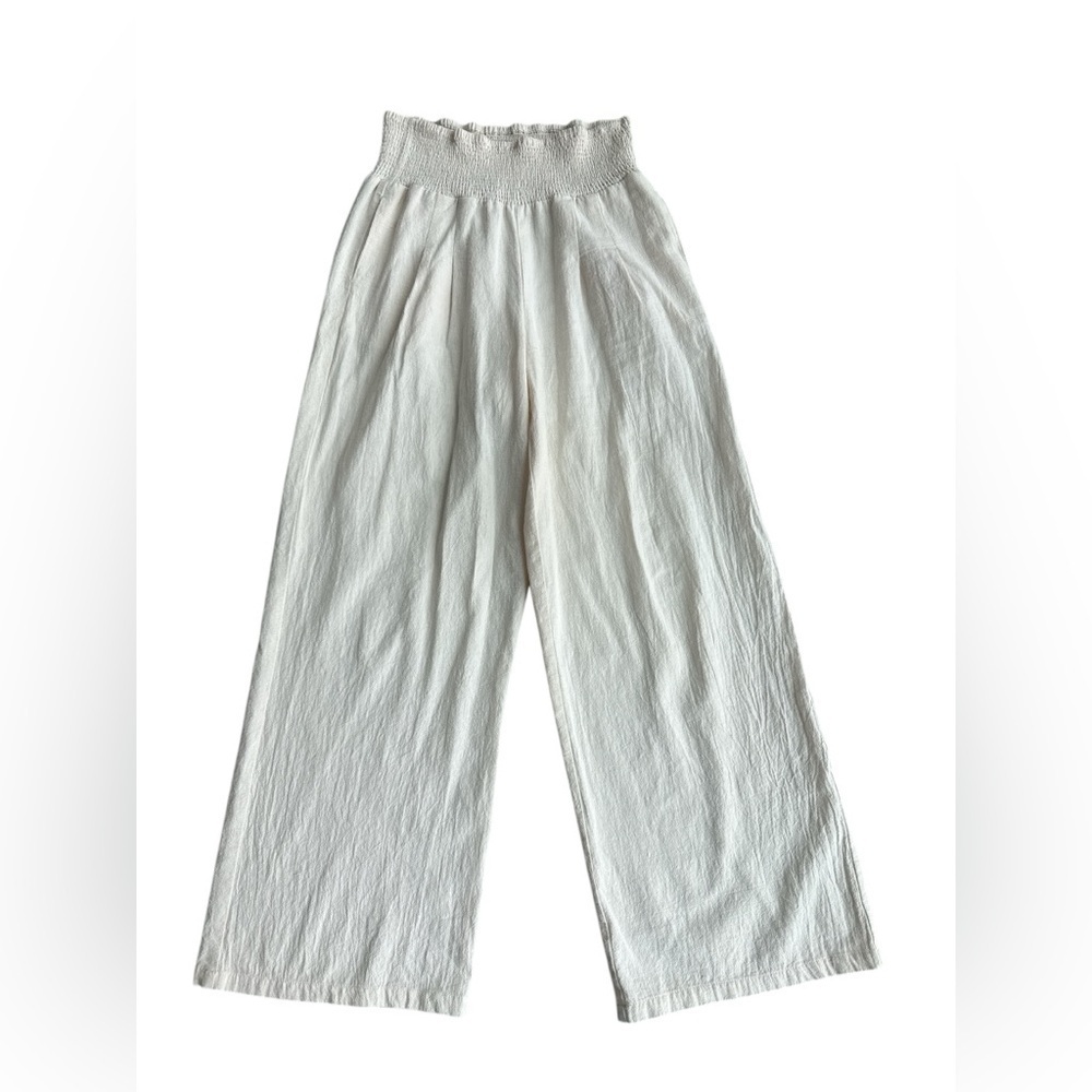 Vici Wide Leg Ivory Casual Trousers Pants